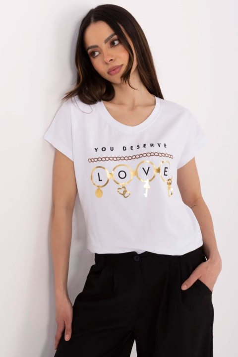 Tshirt Damski Model CLM-TS-1729.86 White - Factory Price Tshirt Damski Model CLM-TS-1729.86 White - Factory Price