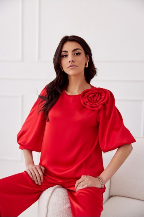 Bluzka damska Model Giana CZE BLU0178 Red - Roco Fashion Bluzka damska Model Giana CZE BLU0178 Red - Roco Fashion