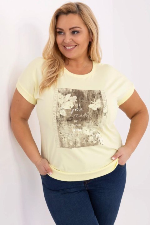 Bluzka damska Plus size Model RV-BZ-A602.89 Light Yellow - Relevance Bluzka damska Plus size Model RV-BZ-A602.89 Light Yellow - Relevance
