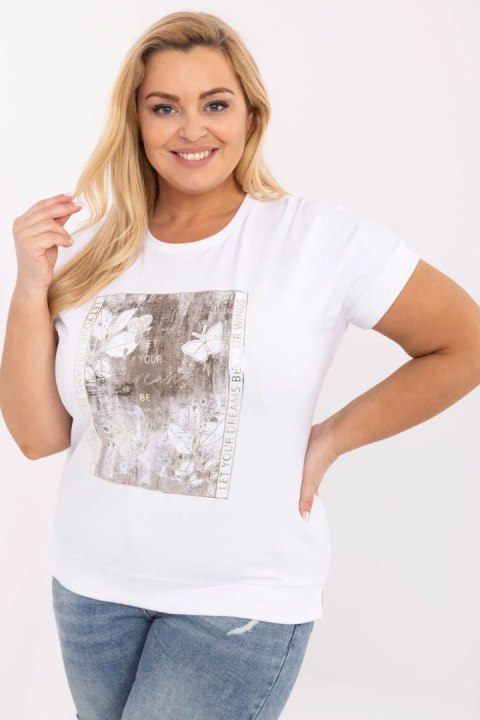 Bluzka damska Plus size Model RV-BZ-A602.89 White - Relevance Bluzka damska Plus size Model RV-BZ-A602.89 White - Relevance