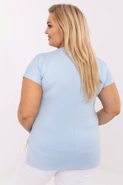 Bluzka damska Oversize Plus size Model RV-BZ-A625.84 Light Blue - Relevance Bluzka damska Oversize Plus size Model RV-BZ-A625.84 Light Blue - Relevance
