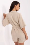 Kombinezon damski muślinowy krótki Model MI-KO-A2479.73 beżowy beige
