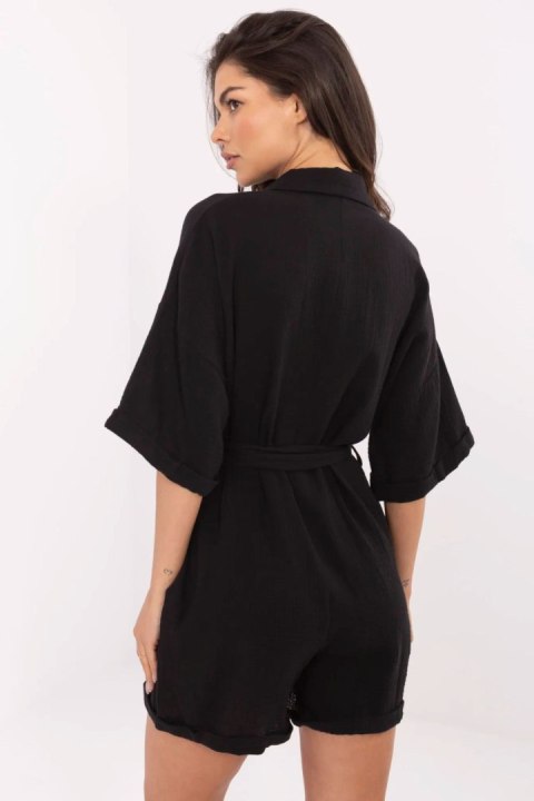Kombinezon damski muślinowy krótki Model MI-KO-A2479.73 czarny black Kombinezon damski muślinowy krótki Model MI-KO-A2479.73 czarny black