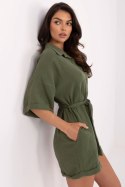 Kombinezon damski muślinowy krótki Model MI-KO-A2479.73 khaki