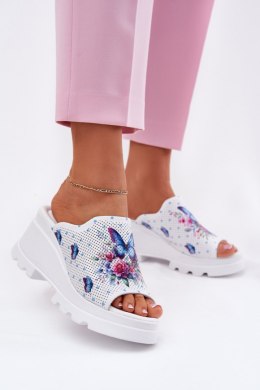 Klapki damskie skórzane Model Artiker 56C0428 White