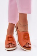 Klapki damskie skórzane Model Artiker 56C2149 Orange