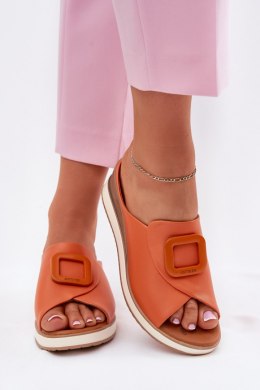 Klapki damskie skórzane Model Artiker 56C2149 Orange