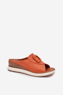 Klapki damskie skórzane Model Artiker 56C2149 Orange