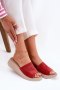 Klapki damskie skórzane Model Panto Fino RR267040 Red - Step in style