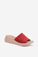 Klapki damskie skórzane Model Panto Fino RR267040 Red - Step in style