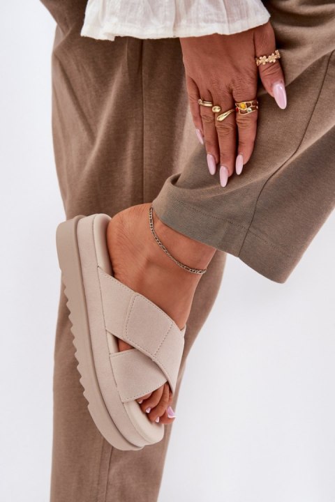 Sandał Klapki Model Rinasara PL365 Beige - Step in style Sandał Klapki Model Rinasara PL365 Beige - Step in style