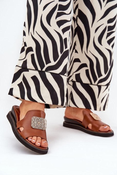 Sandał Klapki Model Sarela RMR2267-9 Brown - Step in style Sandał Klapki Model Sarela RMR2267-9 Brown - Step in style