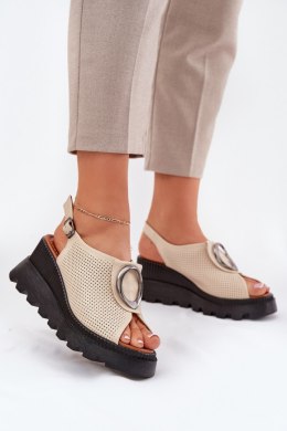 Sandały damskie skórzane Model Artiker 56C0111 Beige