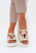 Sandały damskie skórzane Model S.Barski GR51-603 beżowe beige