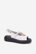 Sandały damskie skórzane Model S.Barski GR51-603 białe white