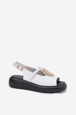 Sandały damskie skórzane Model S.Barski GR51-603 białe white