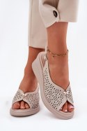 Sandały damskie skórzane Model Vinceza 79529 Beige