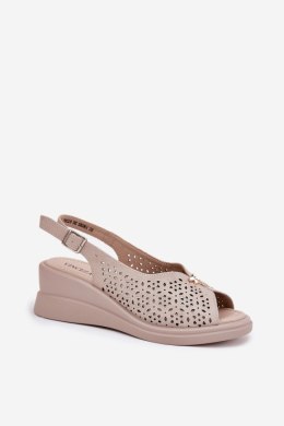 Sandały damskie skórzane Model Vinceza 79529 Beige