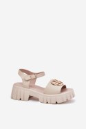 Sandały damskie skórzane Model Vinceza 79541 Beige