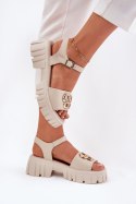 Sandały damskie skórzane Model Vinceza 79541 Beige