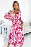 Sukienka damska Model 436-1 Valentina Pink Rose/White - Numoco