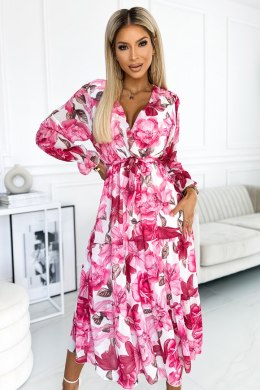 Sukienka damska Model 436-1 Valentina Pink Rose/White - Numoco