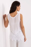 Bluzka damska Top ażurowy haftowany Model MI-BZ-9005.69 biały white