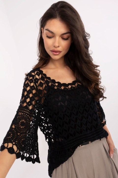 Bluzka damska i Top Zestaw Model MI-BZ-9007.77 Black - Italy Moda Bluzka damska i Top Zestaw Model MI-BZ-9007.77 Black - Italy Moda