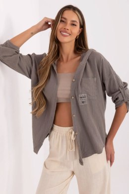 Koszula Damska muślinowa Model DHJ-KS-25157.87 Dark Grey - Italy Moda