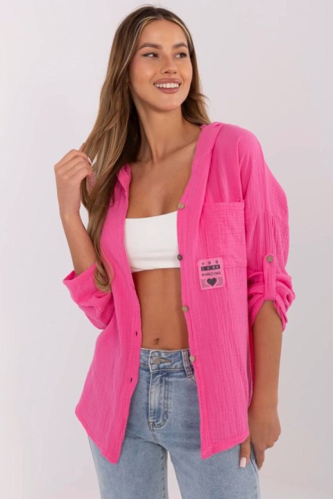 Koszula Damska muślinowa Model DHJ-KS-25157.87 Dark Pink - Italy Moda