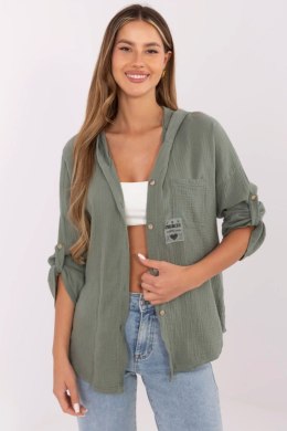 Koszula Damska muślinowa Model DHJ-KS-25157.87 Khaki - Italy Moda