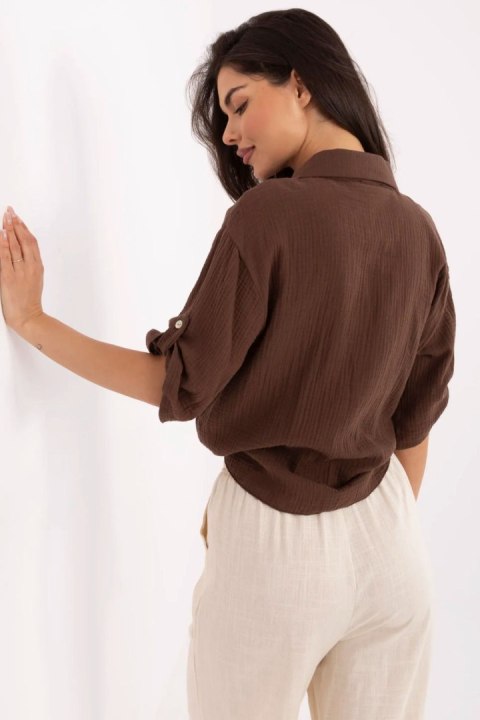Koszula Damska Model DHJ-KS-8595-1.66 Brown - Italy Moda Koszula Damska Model DHJ-KS-8595-1.66 Brown - Italy Moda
