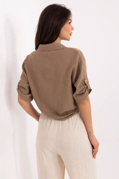 Koszula Damska Model DHJ-KS-8595-1.66 Dark Beige - Italy Moda Koszula Damska Model DHJ-KS-8595-1.66 Dark Beige - Italy Moda