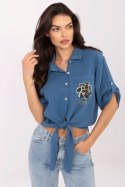 Koszula Damska Model DHJ-KS-8595-1.66 Dark Blue - Italy Moda