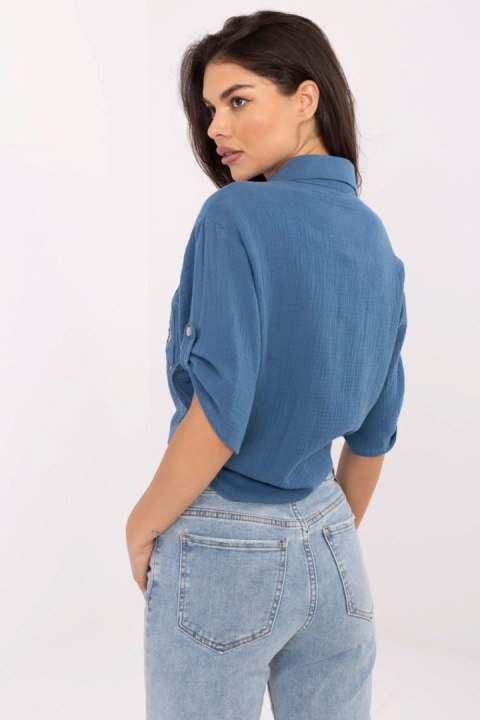 Koszula Damska Model DHJ-KS-8595-1.66 Dark Blue - Italy Moda Koszula Damska Model DHJ-KS-8595-1.66 Dark Blue - Italy Moda