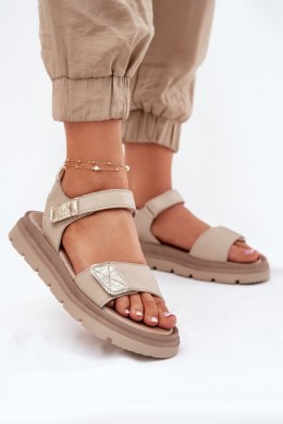 Sandały damskie skórzane Model Zazoo 40443 Beige