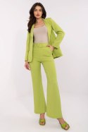 Spodnie damskie eleganckie klasyczne limonka lime - Italy Moda