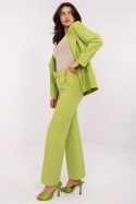 Spodnie damskie eleganckie klasyczne limonka lime - Italy Moda