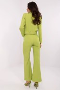 Spodnie damskie eleganckie klasyczne limonka lime - Italy Moda