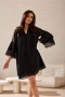 Sukienka damska elegancka trapezowa mini Beatrice czarna black - Roco Fashion