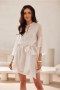 Sukienka damska elegancka trapezowa mini Beatrice kremowa ecru - Roco Fashion