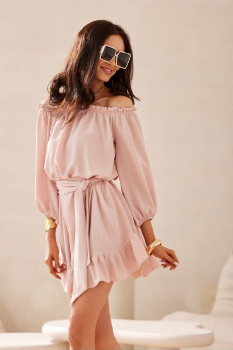 Sukienka damska Model Giulia PRO SUK0523 Pink - Roco Fashion Sukienka damska Model Giulia PRO SUK0523 Pink - Roco Fashion