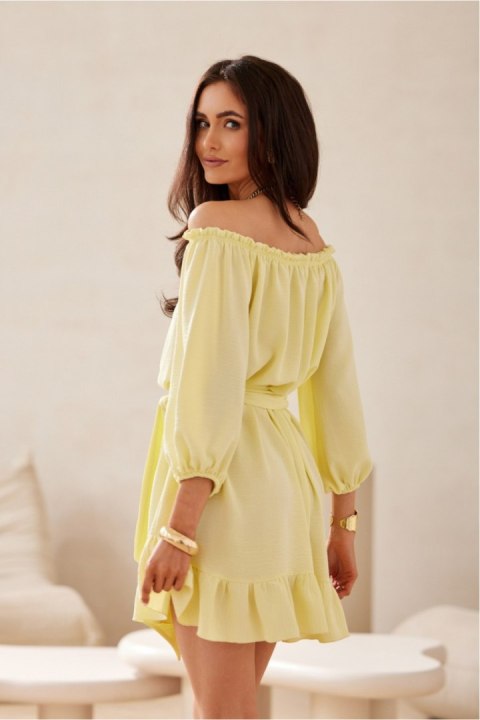 Sukienka damska Model Giulia ZOL SUK0523 Yellow - Roco Fashion Sukienka damska Model Giulia ZOL SUK0523 Yellow - Roco Fashion