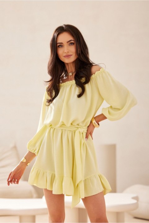 Sukienka damska Model Giulia ZOL SUK0523 Yellow - Roco Fashion Sukienka damska Model Giulia ZOL SUK0523 Yellow - Roco Fashion