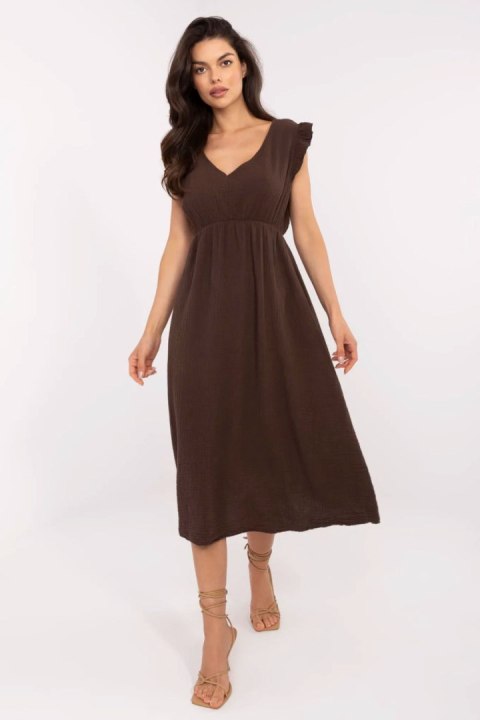 Sukienka damska muślinowa Model MI-SK-122126.77 Brown - Italy Moda