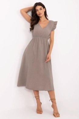 Sukienka damska muślinowa Model MI-SK-122126.77 Dark Beige - Italy Moda
