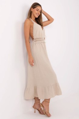 Sukienka damska midi Model MI-SK-88573.83 Beige - Italy Moda