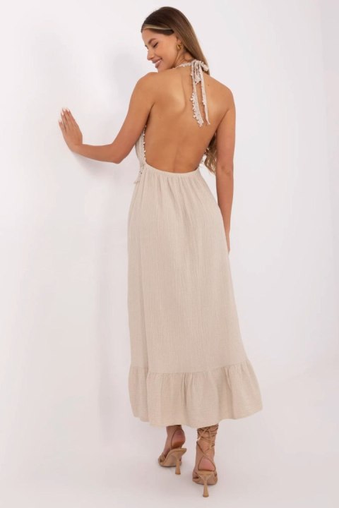 Sukienka damska midi Model MI-SK-88573.83 Beige - Italy Moda Sukienka damska midi Model MI-SK-88573.83 Beige - Italy Moda