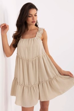 Sukienka damska muślinowa Model MI-SK-A5036.78 Beige - Italy Moda