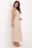 Sukienka damska maxi Model MI-SK-A6401.00 beżowa beige - Italy Moda